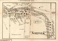 Norfolk Village, New York 1858 Old Town Map Custom Print - St. Lawrence Co.