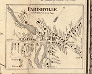 Parrishville Village, New York 1858 Old Town Map Custom Print - St. Lawrence Co.