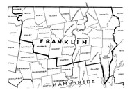 Franklin County Massachusetts 1990 - Outline of Towns - Old Map Reprint - County Other
