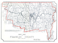 Franklin County Massachusetts 1936 - County Roads - Old Map Reprint - County Other