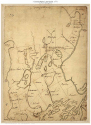 Colonial Maine Land Grants-Sacco to Androscoggin River 1771 - Old Map Reprint - Maine Coastline