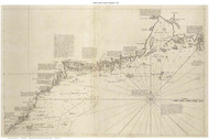 Maine Coast-Mount Desert Island to Portland Harbor, Isles of Shoals 1734 - Old Map Reprint - Maine Coastline