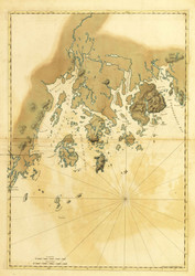 Maine Coast - Penobscot Bay, Frenchman's Bay, Mount Desert Island 1777 - Old Map Reprint - Maine Coastline