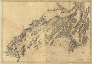 Maine Coast-Casco Bay Salter Isle to Portland 1776 - Old Map Reprint - Maine Coastline