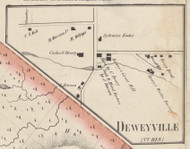 Deweyville, New York 1857 Old Town Map Custom Print with Homeowner Names - Genealogy Reprint - Lewis Co.