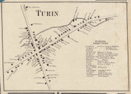 Turin Village, New York 1857 Old Town Map Custom Print with Homeowner Names - Genealogy Reprint - Lewis Co.