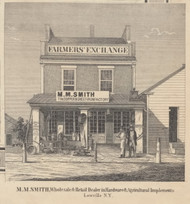 Smith Retail Store, Lowville, New York 1857 Old Town Map Custom Print with Homeowner Names - Genealogy Reprint - Lewis Co.