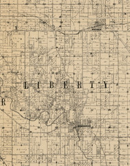 Liberty, Iowa 1900 Old Town Map Custom Print - Buchanan Co.