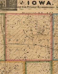 Dayton, Iowa 1863 Old Town Map Custom Print - Cedar Co.