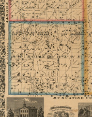 Springdale, Iowa 1863 Old Town Map Custom Print - Cedar Co.