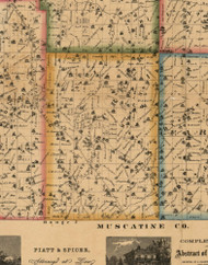 Sugar Creek, Iowa 1863 Old Town Map Custom Print - Cedar Co.