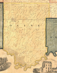 Olive, Iowa 1865 Old Town Map Custom Print - Clinton Co.