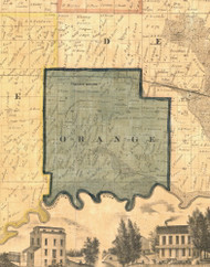 Orange, Iowa 1865 Old Town Map Custom Print - Clinton Co.