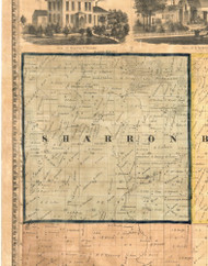 Sharron, Iowa 1865 Old Town Map Custom Print - Clinton Co.