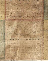 Hazel Green, Iowa 1869 Old Town Map Custom Print - Delaware Co.