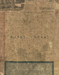 Honey Creek, Iowa 1869 Old Town Map Custom Print - Delaware Co.