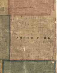 North Fork, Iowa 1869 Old Town Map Custom Print - Delaware Co.