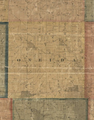Oneida, Iowa 1869 Old Town Map Custom Print - Delaware Co.