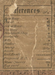 Delawre Co. Map Key, Iowa 1869 Old Town Map Custom Print - Delaware Co.