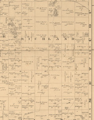 Richland, Iowa 1883 Old Town Map Custom Print - Dickinson Co.