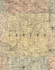 Center, Iowa 1900 Old Town Map Custom Print - Dubuque Co.
