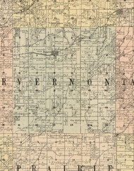 Vernon, Iowa 1900 Old Town Map Custom Print - Dubuque Co.