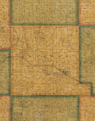 Kellogg, Iowa 1871 Old Town Map Custom Print - Jasper Co.