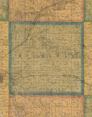 Buchanan, Iowa 1871 Old Town Map Custom Print - Jefferson Co.