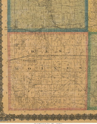 Des Moines, Iowa 1871 Old Town Map Custom Print - Jefferson Co.