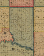German, Iowa 1861 Old Town Map Custom Print - Keokuk Co.