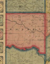 Warren, Iowa 1861 Old Town Map Custom Print - Keokuk Co.