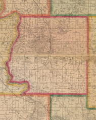 Monroe, Iowa 1881 Old Town Map Custom Print - Linn Co.
