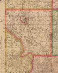 Washington, Iowa 1881 Old Town Map Custom Print - Linn Co.
