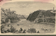 Great Suspension Bridge in Lewiston, New York 1852 Old Town Map Custom Print - Niagara Co.