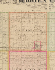 Franklin, Iowa 1884 Old Town Map Custom Print - O'Brien Co.