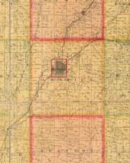 America, Iowa 1884 Old Town Map Custom Print - Plymouth Co.