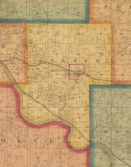 Agency, Iowa 1870 Old Town Map Custom Print - Wapello Co.