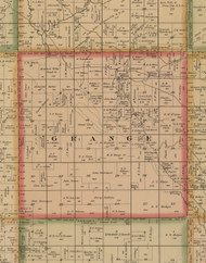 Grange, Iowa 1884 Old Town Map Custom Print - Woodbury Co.