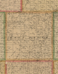 Wolf Creek, Iowa 1884 Old Town Map Custom Print - Woodbury Co.
