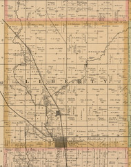 Liberty, Iowa 1885 Old Town Map Custom Print - Wright Co.