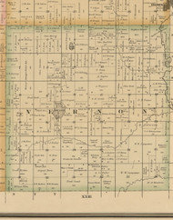 Vernon, Iowa 1885 Old Town Map Custom Print - Wright Co.