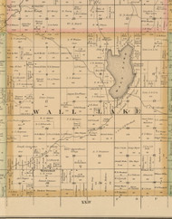 Wall Lake, Iowa 1885 Old Town Map Custom Print - Wright Co.