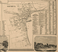 Geneva Village, New York 1859 Old Town Map Custom Print - Ontario Co.