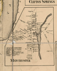 Manchester Village, New York 1859 Old Town Map Custom Print - Ontario Co.