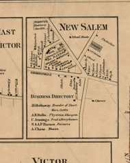 New Salem Village, New York 1859 Old Town Map Custom Print - Ontario Co.