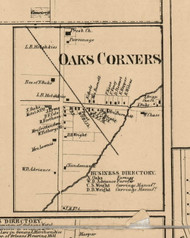 Oaks Corners Village, New York 1859 Old Town Map Custom Print - Ontario Co.