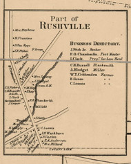 Rushville Village, New York 1859 Old Town Map Custom Print - Ontario Co.