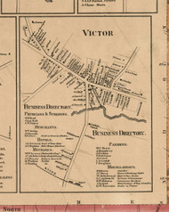 Victor Village, New York 1859 Old Town Map Custom Print - Ontario Co.