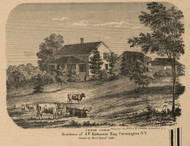 Hathaway Residence, Farmington Village, New York 1859 Old Town Map Custom Print - Ontario Co.
