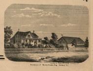 Fowler Residence, Gorham Village, New York 1859 Old Town Map Custom Print - Ontario Co.